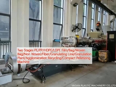 دو مرحله PE/PP/HDPE/LDPE فیلم/کیسه/کیسه بافنا/غیر بافنا/فیبر/خط گرانولاسیون/پلانت گرانولاسیون/بازیافت تجمع/ماشین گلوله سازی فشرده